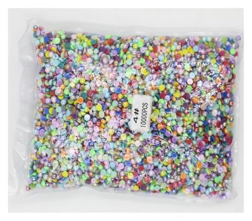 SQING Großpackung 2-12 mm Jelly Gold Hämatit ABS mit flacher Rückseite, runde Halbperlen, Imitation von Kunststoff-Halbperlen(Mix AB Colors,2mm 10000pcs) von SQING