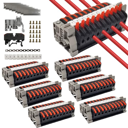 60 Stück Reihenklemmen Hutschiene, Verbindungsklemme, 0,08-4 mm² PCT-211 Durchgangsklemme Hutschiene, Klemmleiste Kit, Lüsterklemmen Steckbar, Klemmen Elektro für Schnelle und Sichere Verdrahtung von SQLJYU