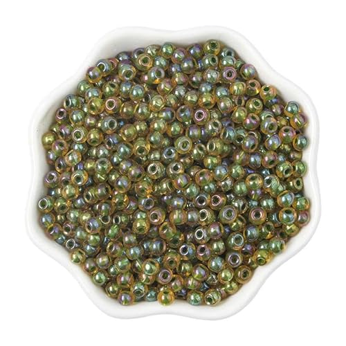 SQMSK 1500 Stück 4 mm Glas-Rocailles für die Schmuckherstellung, Pony-Perlen, Reisperlen, Mini-Rocailles für Armbänder, Bastelarbeiten, Perlen-Rocailles von SQMSK