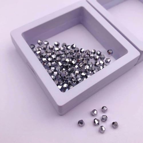 SQMSK 170/220 Stück 4/3 mm Kristallperlen, Doppelkegel-Glasperlen, Strass-Perlen für Mädchen und Frauen, DIY-Halsketten-Schmuckherstellung, 10 Farben von SQMSK