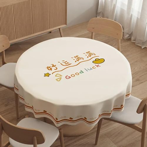 SQMSK 90–140 cm wasserdichte PVC-Tischdecke, Cartoon-Design, öldicht und verbrühungssicher, Einweg-Tischdecke für Küche, Essen und Veranstaltungen von SQMSK