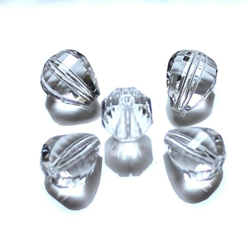 SQMSK Facettenreiche Kristallperlen, 12 x 10 mm, Strass-Perlen, Doppelkegel-Glasperlen, Kristall-Charm für die Herstellung von DIY-Armbändern und Halsketten, Schmuck, 200 Stück von SQMSK