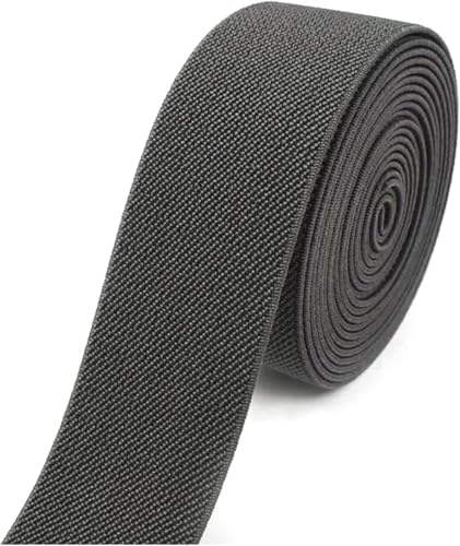 elastisch, elastische Schnur, elastische Schnur, 5 Meter 10–50 mm elastische Bänder for Hosen Taille Gummiband Stretch Gurtband DIY Kleidung Nähzubehör(Dark Gray,20mm) von SRBLRM