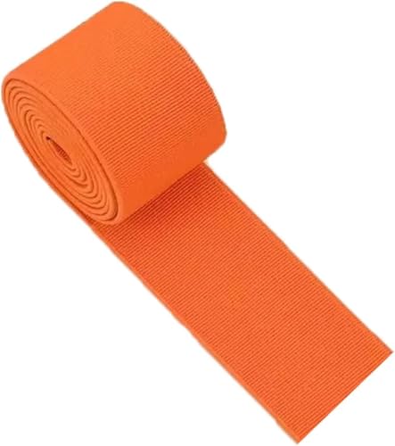 elastisch, elastische Schnur, elastische Schnur, 5 Meter Gummiband, 3 cm breit, flach, Hosengummiband, verdicktes Rockgummiband, Nähzubehör(Orange) von SRBLRM