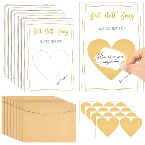 SREBIWO 8 Stück DIY Rubbelkarten mit Umschlägen Set, Rubbelkarten Selbst Beschriften von SREBIWO