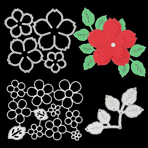 SRIZIAN Stanzschablonen Blumen Blätter, DIY Stanzformen Metall Prägeschablonen Stanzschablonen für DIY Album Scrapbooking Karten Weihnachts Dekoration von SRIZIAN