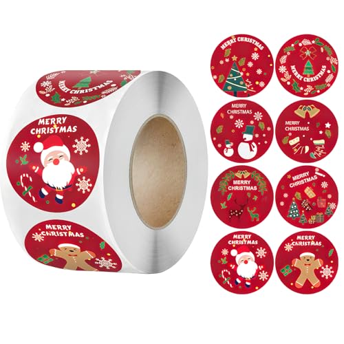 500 Stück Weihnachtssticker Selbstklebend Aufkleber Weihnachten Sticker Weihnachten Weihnachten Aufkleber Etiketten Weihnachtsaufkleber Selbstklebend Rolle für Geschenkverpackungen Party Dekoration von SRLWMYI