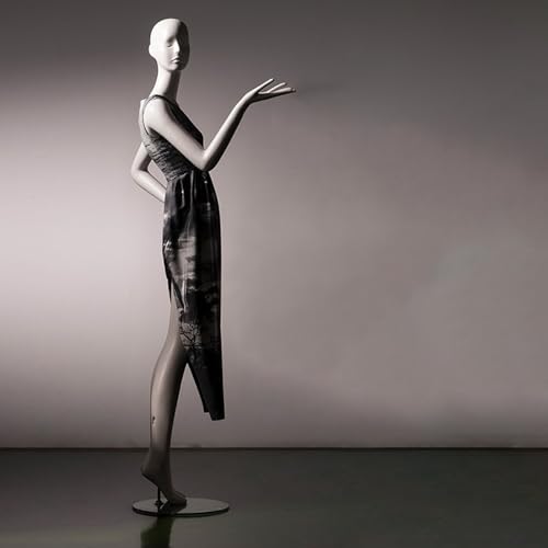 Kind Schaufensterpuppe Atemberaubende sexy weibliche Ganzkörper-Mannequin aus Fiberglas, Schneiderpuppen für Bekleidungsgeschäfte/Schneidereien, weißer Puppenständer mit Arm/Kopf/runder Basis(A Tall 1 von SRNSAEB