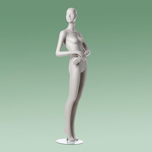 Kind Schaufensterpuppe Atemberaubende sexy weibliche Ganzkörper-Mannequin aus Fiberglas, Schneiderpuppen für Bekleidungsgeschäfte/Schneidereien, weißer Puppenständer mit Arm/Kopf/runder Basis(B Tall 1 von SRNSAEB