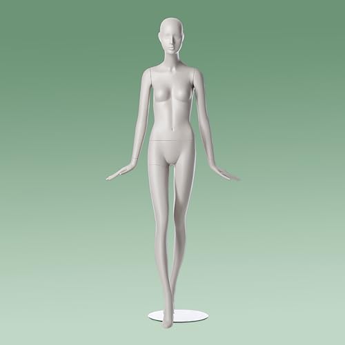 Kind Schaufensterpuppe Atemberaubende sexy weibliche Ganzkörper-Mannequin aus Fiberglas, Schneiderpuppen für Bekleidungsgeschäfte/Schneidereien, weißer Puppenständer mit Arm/Kopf/runder Basis(C Tall 1 von SRNSAEB