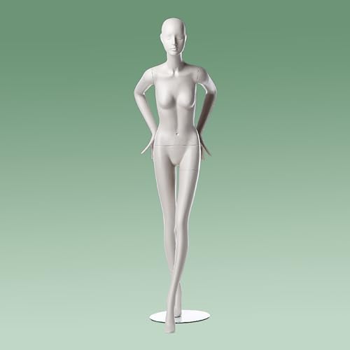 Kind Schaufensterpuppe Atemberaubende sexy weibliche Ganzkörper-Mannequin aus Fiberglas, Schneiderpuppen für Bekleidungsgeschäfte/Schneidereien, weißer Puppenständer mit Arm/Kopf/runder Basis(D Tall 1 von SRNSAEB