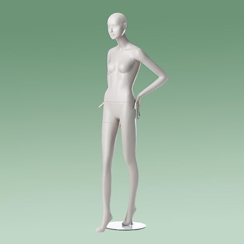 Kind Schaufensterpuppe Atemberaubende sexy weibliche Ganzkörper-Mannequin aus Fiberglas, Schneiderpuppen für Bekleidungsgeschäfte/Schneidereien, weißer Puppenständer mit Arm/Kopf/runder Basis(F Tall 1 von SRNSAEB