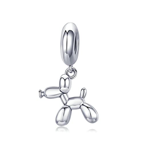 925 Sterling Silber Ballon Hund Anhänger, Tier Charms Passend for 3 Mm Bettelarmbänder & Halskette Jahrestag Verlobungsgeschenk for Frauen Mädchen von SRZR