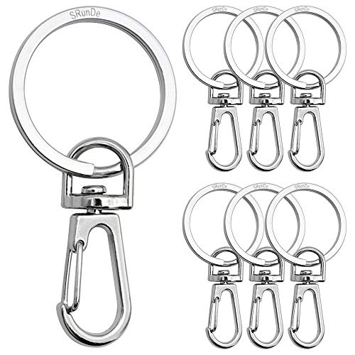 SRunDe 10 Stück Karabiner Schlüsselanhänger mit drehbarem Schlüsselring kleine Abnehmbare Drehverschlüsse Schlüsselanhänger Schlüsselclips Metall Karabinerhaken DIY Schlüssel Karabiner Haken von SRunDe