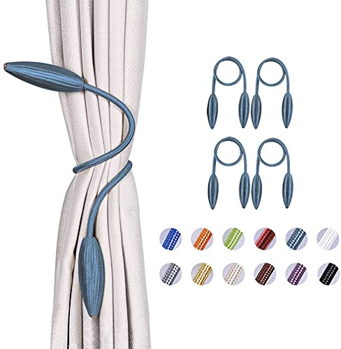 SSDD 2 Packung DIY. Twist Vorhang Raffbacks Kreative dekorative Drape Krawatte Backs European Style Random Modeling Vorhang Holdbacks für Home & Office-Fenster (Color : Blue-Grey, Size : 4 Pack) von SSDD