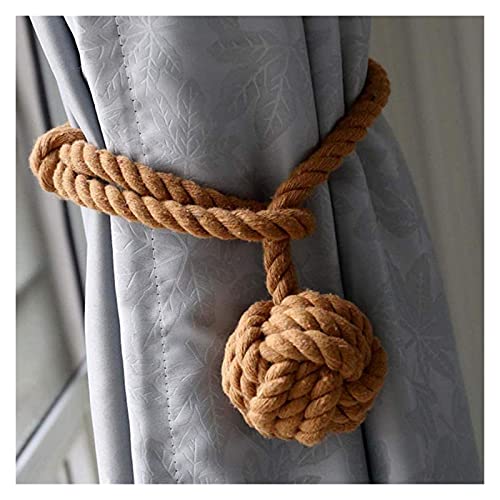 SSDD Ein Paar Handstrick-Vorhangseilclipshalter-Gardinenbindung mit einzelnen Ball (Grau) (Color : Coffee) von SSDD