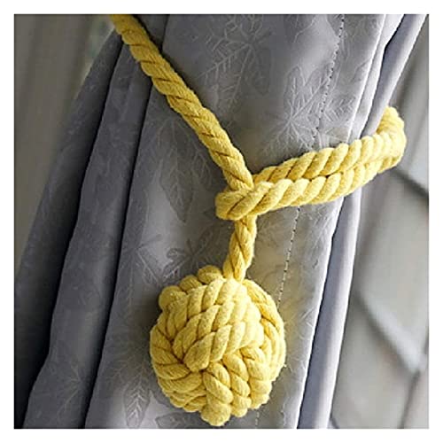 SSDD Ein Paar Handstrick-Vorhangseilclipshalter-Gardinenbindung mit einzelnen Ball (Grau) (Color : Yellow) von SSDD