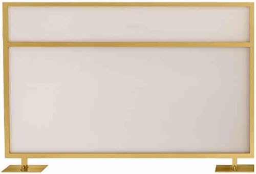 SSDDLZEQ Essbereich, Trennwand aus Eisen, Sichtschutz for Tischplatten, kommerzielle Sichtschutzplatte mit Milchglas for stilvolle Tischdekoration for Restaurants und Bars Dekoration(Gold,100x110cm) von SSDDLZEQ