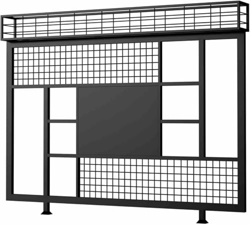 SSDDLZEQ Essbereich, Trennwand aus Eisen, Tischplatte, Sichtschutz, Esszimmerkabine mit dekorativen Schlitzen, stilvolle Tischplatte, Esszimmerbar-Dekoration Dekoration(Black,100x100x15cm) von SSDDLZEQ