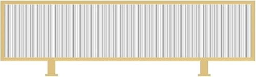 SSDDLZEQ Glasplatten-Trennwand for Essbereiche, Sichtschutz for Büro und öffentliche Bereiche, niedriger Zaun mit Eisenrahmen for Arbeitsplatten Dekoration(Gold,20x50cm/7.87x19.68in) von SSDDLZEQ