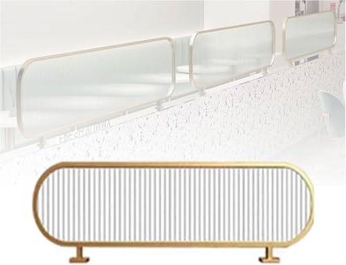 SSDDLZEQ Tisch-Sichtschutzwand for Esszimmer Tischschirm mit Edelstahlrahmen und durchscheinendem for Arbeitsbereich, Büro und Esszimmer Dekoration(Gold 1,100x35cm) von SSDDLZEQ