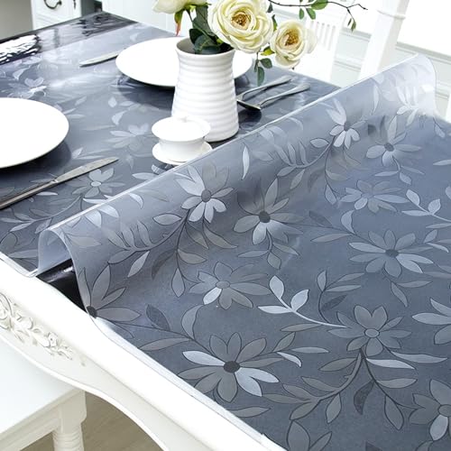 SSFMSF PVC Tablecloth Thickened Desktop Protective Film, Waterproof and Heat-Resistant Wipeable Table Mat, Suitable for Indoor and Outdoor Customization. (Blume, 2mm - 100 x 190 cm Rechteck) von SSFMSF