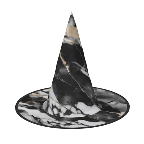 SSIMOO Halloween-Partyhut aus hellem schwarzem Marmor, lustiger Halloween-Hut, Kostümzubehör für Halloween-Party-Dekoration von SSIMOO
