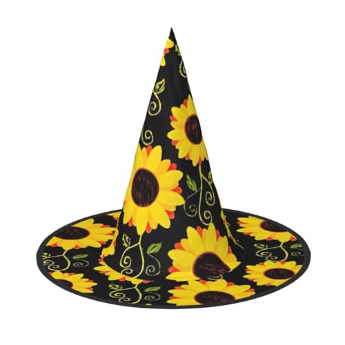 SSIMOO Niedlicher Sonnenblumen-Halloween-Partyhut, lustiger Halloween-Hut, Kostümzubehör für Halloween-Party-Dekoration von SSIMOO