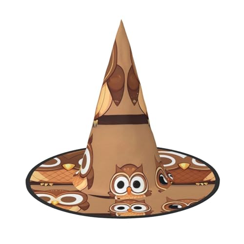 SSIMOO Niedlicher großer brauner Cartoon-Eulen-Halloween-Partyhut, lustiger Halloween-Hut, Kostümzubehör für Halloween-Party-Dekor von SSIMOO