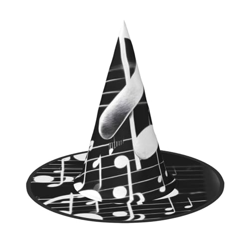 SSIMOO Schwarz-weißer Halloween-Partyhut mit Musiknote, lustiger Halloween-Hut, Kostümzubehör für Halloween-Party-Dekoration von SSIMOO
