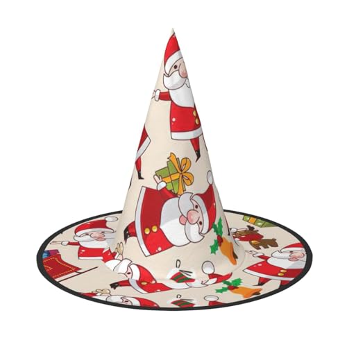 SSIMOO Weihnachtlicher Cartoon-Weihnachtsmann-Halloween-Partyhut, lustiger Halloween-Hut, Kostümzubehör für Halloween-Party-Dekoration von SSIMOO