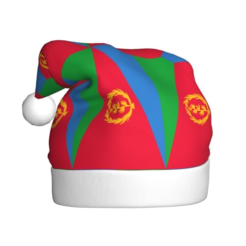 SSIULUS Weihnachtsmütze, Eritreische Flagge, Weihnachtsmannmütze, Unisex, Samt, Weihnachtsmütze für Erwachsene, für Neujahrsparty von SSIULUS