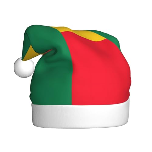 SSIULUS Weihnachtsmütze, Flagge von Benin, Weihnachtsmannmütze, Unisex, Samt, Weihnachtsmütze für Erwachsene, für Neujahr, festliche Party von SSIULUS