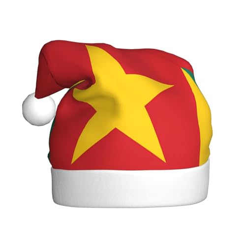 SSIULUS Weihnachtsmütze, Flagge von Kamerun, Weihnachtsmannmütze, Unisex, Samt, Weihnachtsmütze für Erwachsene, für Neujahrsparty von SSIULUS