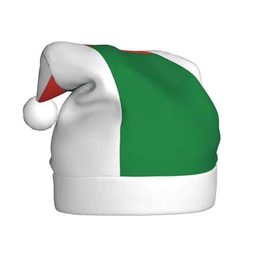 SSIULUS Weihnachtsmütze, Flagge von Madagaskar, Weihnachtsmannmütze, Unisex, Samt, Weihnachtsmütze für Erwachsene, für Neujahrsparty von SSIULUS