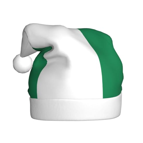 SSIULUS Weihnachtsmütze, Flagge von Nigeria, Weihnachtsmannmütze, Unisex, Samt, Weihnachtsmütze für Erwachsene, für Neujahrsparty von SSIULUS