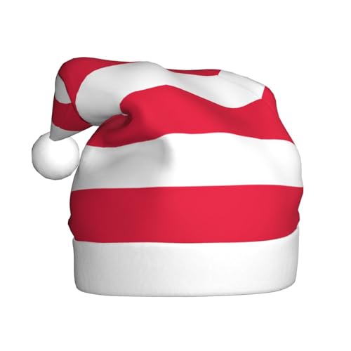 SSIULUS Weihnachtsmütze, polnische Flagge, Weihnachtsmannmütze, Unisex, Samt, Weihnachtsmütze für Erwachsene, für Neujahr, festliche Party von SSIULUS