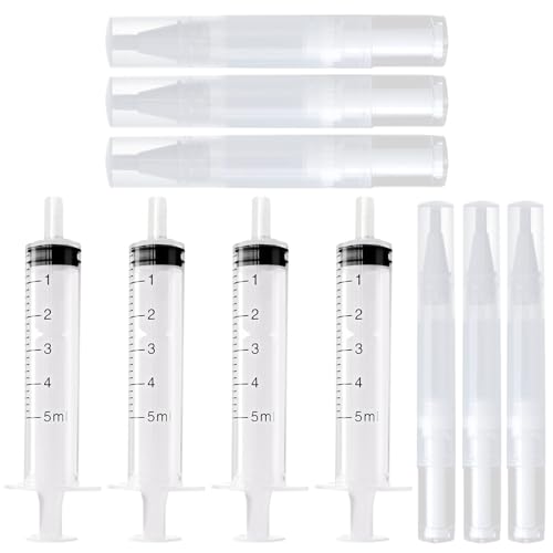 SSKHE Set mit 10 Lackstiften für Wandmalerei, 6 nachfüllbare Pinsel mit 4 Lackspritzen à 5 ml, für Flecken auf Möbeln, Reparaturen im Innenbereich und Reparatur von SSKHE