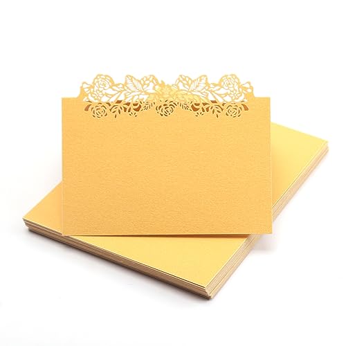 SSRDFU - 50 Pcs Tischkarten, Hochzeit goldene Tischkarten, Gästekarten zum Beschriften, Tischkarten für Namensschilder. Hochzeiten für Hochzeiten, Partys, Jubiläen von SSRDFU