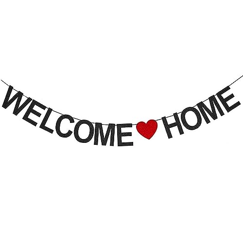 SSRDFU Welcome Home Banner Girlande - Welcome Home Deko Familie Partei Willkommen Zuhause Banner für Familie Rückkehr Familienfeiern von SSRDFU