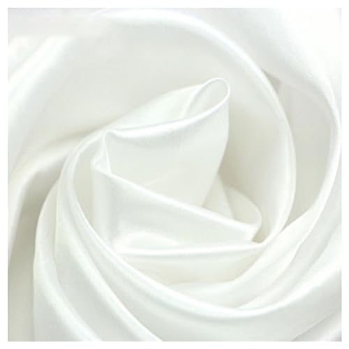 SSWZHANG 150cm Breit Satin Stoff Weiß Bastelstoff Deko-Stoff Glänzend zum Nähen, Kleidung, Vorhänge, Karneval Tischdecke, Hochzeit Dekoration(Size:1.5x5m,Color:Reinweiß) von SSWZHANG