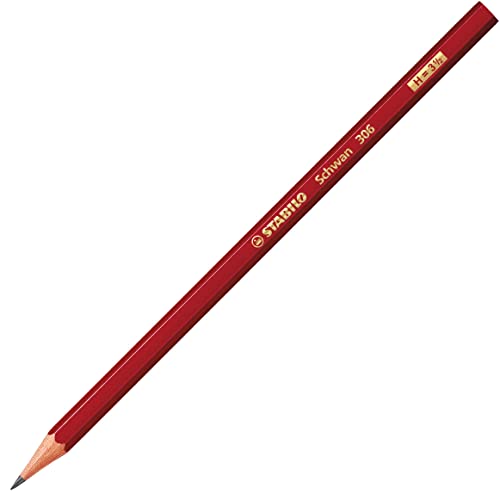 Bleistift - STABILO Schwan in rot - Einzelstift - Härtegrad H von STABILO