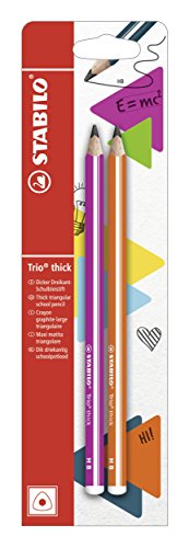 Bleistift - STABILO Trio dick in blau - 2er Pack - Härtegrad HB von STABILO