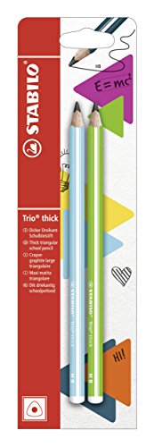 Bleistift - STABILO Trio dick in grün - 2er Pack - Härtegrad HB von STABILO