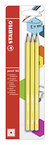 Bleistift - STABILO pencil 160 in gelb - 3er Pack - Härtegrad HB von STABILO