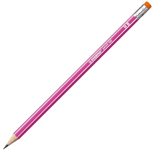 Bleistift mit Radiergummi - STABILO pencil 160 in pink - Einzelstift - Härtegrad HB von STABILO