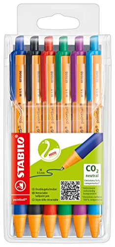 STABILO Druck-Kugelschreiber pointball - 6er Pack - mit 6 verschiedenen Farben von STABILO