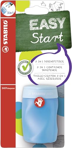 STABILO - Ergonomischer Dosen-Spitzer für Rechtshänder - EASYsharpener - 3 in 1 - blau von STABILO