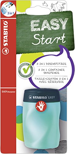 STABILO - Ergonomischer Dosen-Spitzer für Rechtshänder - EASYsharpener - 3 in 1 - petrol von STABILO