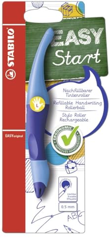 Ergonomischer Tintenroller für Linkshänder - STABILO EASYoriginal in dunkelblau/hellblau - blau (löschbar) - inkl. Patrone von STABILO